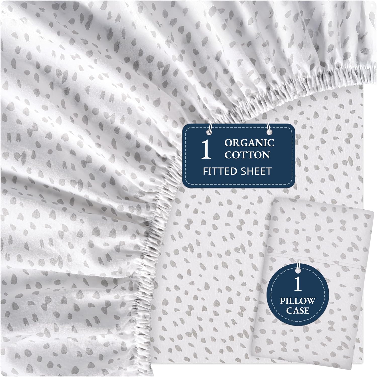 LANE LINEN Twin XL Fitted Sheet, 100% Organic Cotton 2-Piece Set (1 Fitted Sheet, 1 Pillowcase), Percale Weave, Soft, Breathable, Fits…
