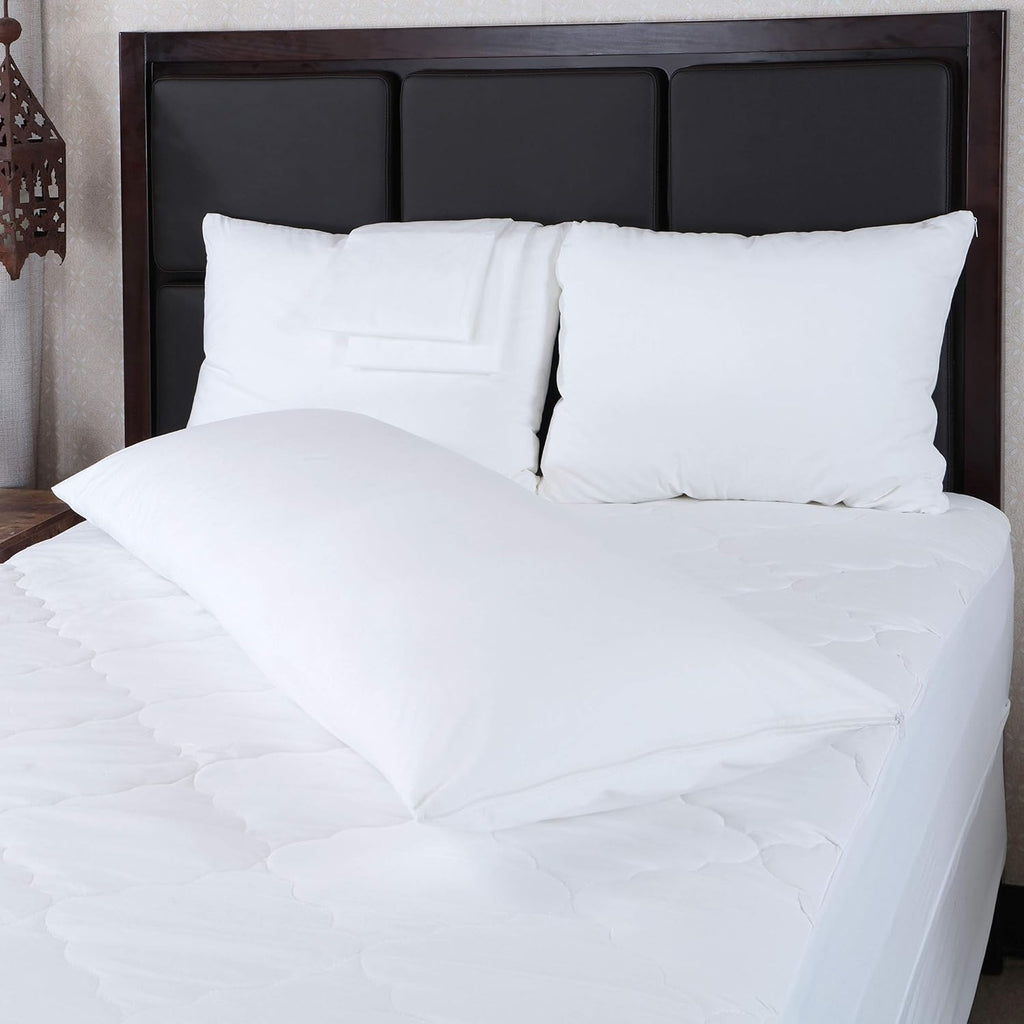 CirclesHome Pillow Protectors 2 Pack Body (20 x 55) Zippered - 100% Cotton Breathable Pillowcases - Protects Pillows from Dirt, Dust and De…