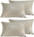 Warmdern Waffle Weave Pillowcases Standard Size 4 Pack Pillow Cases Soft Microfiber Pillow Case Covers Set of 4 Boho Woven Textured Pillowc…