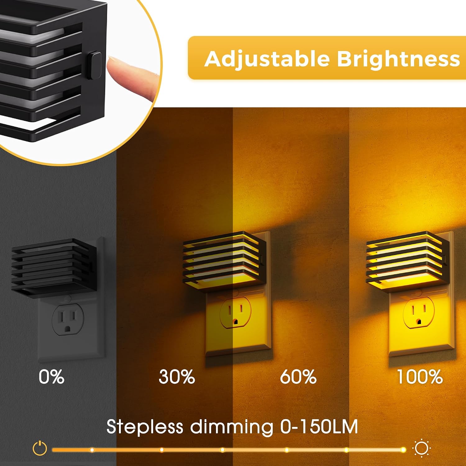 L LOHAS LED Night Lights Plug into Wall, 2 Pack Modern Night Light with Dusk to Dawn Sensor, Dimmable Plug in Night Light, Adjustable…