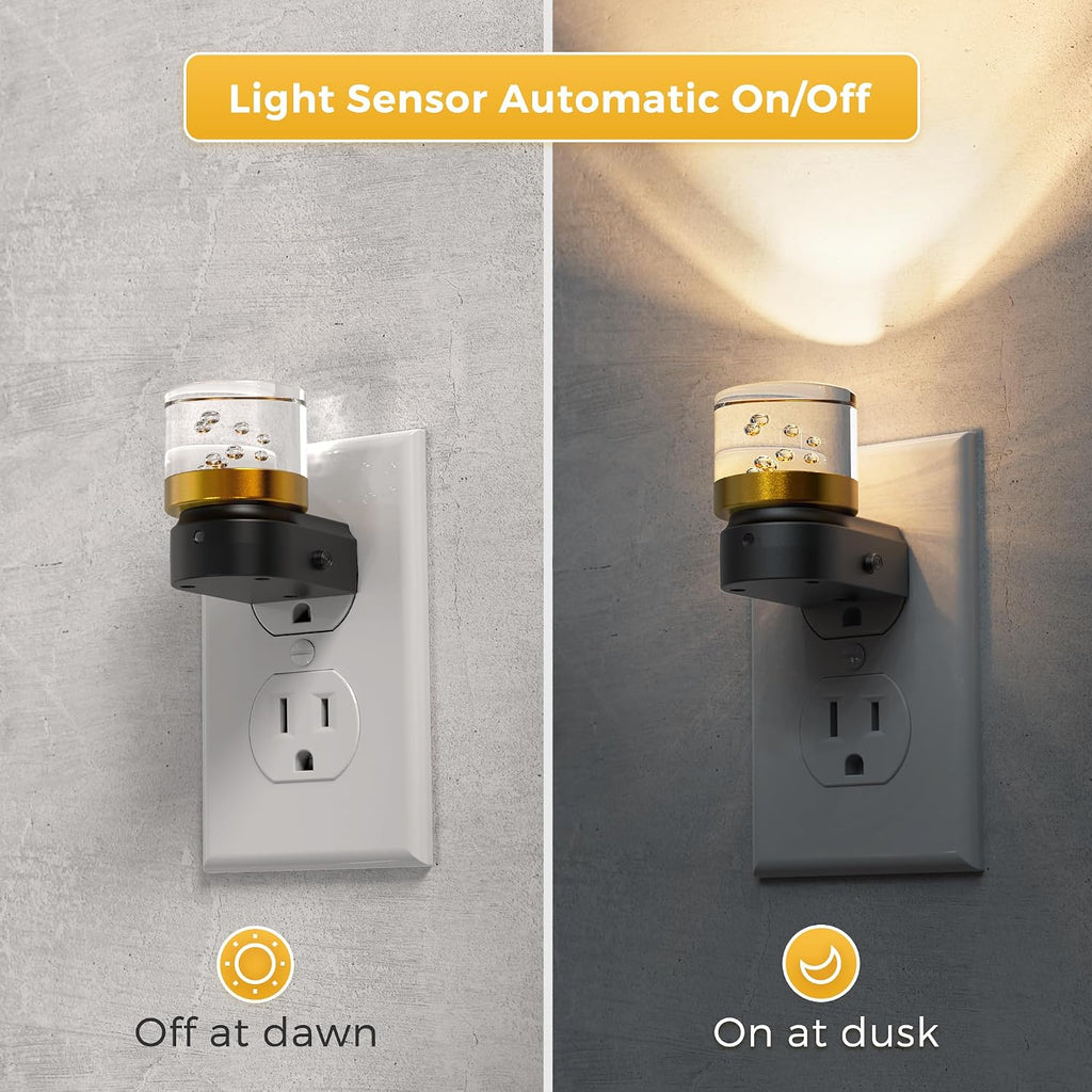 L LOHAS LED Night Lights Plug into Wall, 2 Pack 3000K/4000k/5000K Adjustable Color Temperature Bubble Night Light, Dusk to Dawn Sensor…