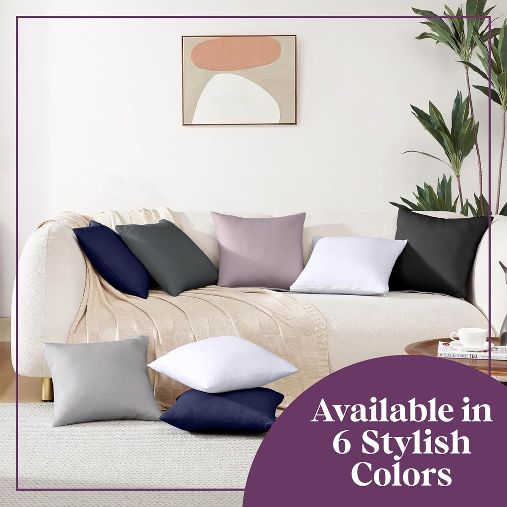 CIRCLESHOME Throw Pillow Protectors - 100% Cotton Breathable Pillowcases - 20 X 20 Square Pillowcases - Protects Pillows from Dirt, Dust…