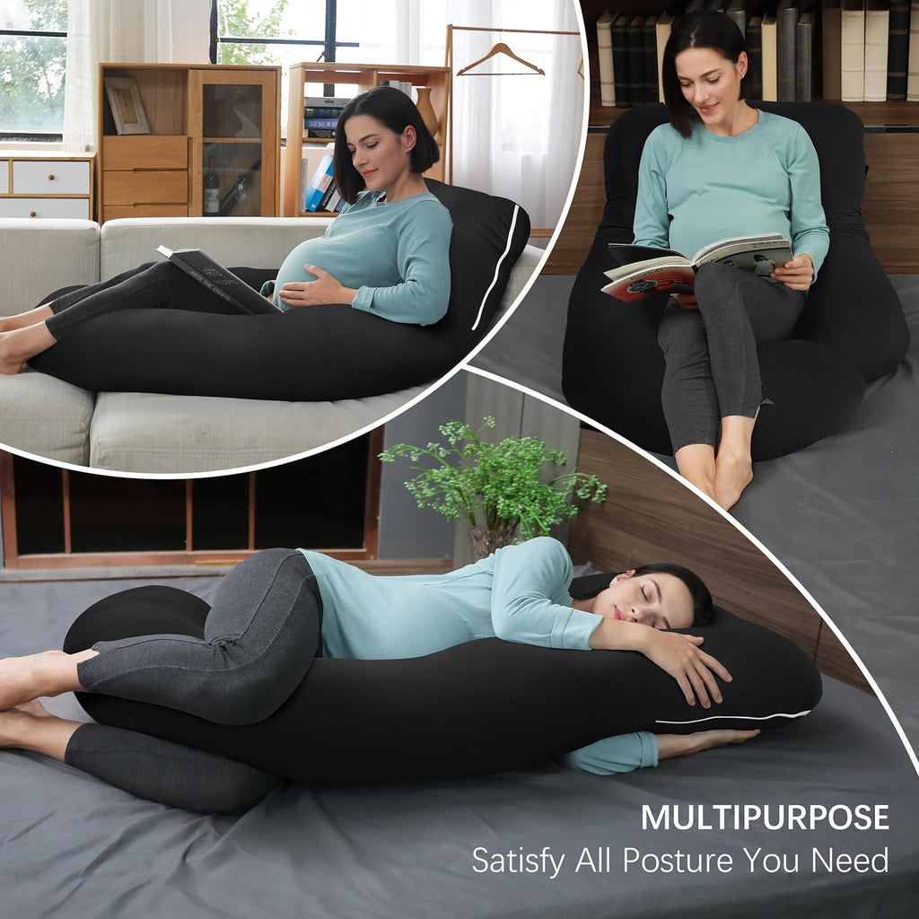 Moonpark MOON PARK Pregnancy Pillows for Sleeping - U Shaped Full Body Maternity Pillow with Removable Cover - Support for Back, Legs, Bell…