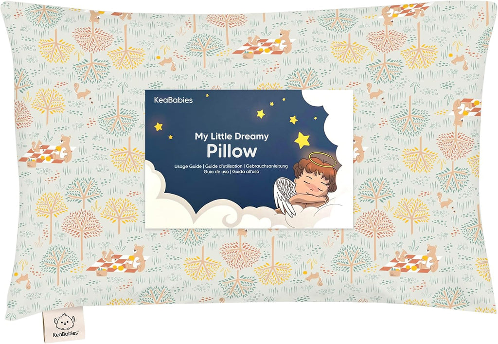 Toddler Pillow with Pillowcase - 13x18 My Little Dreamy Kids Travel Bed Pillows for Sleeping, Organic Cotton Small Pillowcase, Soft &…