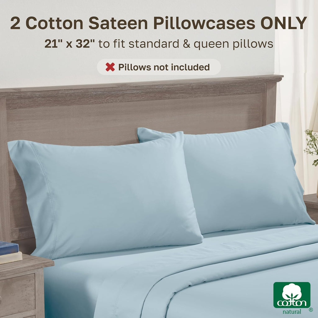 CaliforniaDesignDen California Design Den Queen Size Pillow Cases Set of 2 - 600 Thread Count, 100% Cotton Queen Pillow Covers, Breathable…