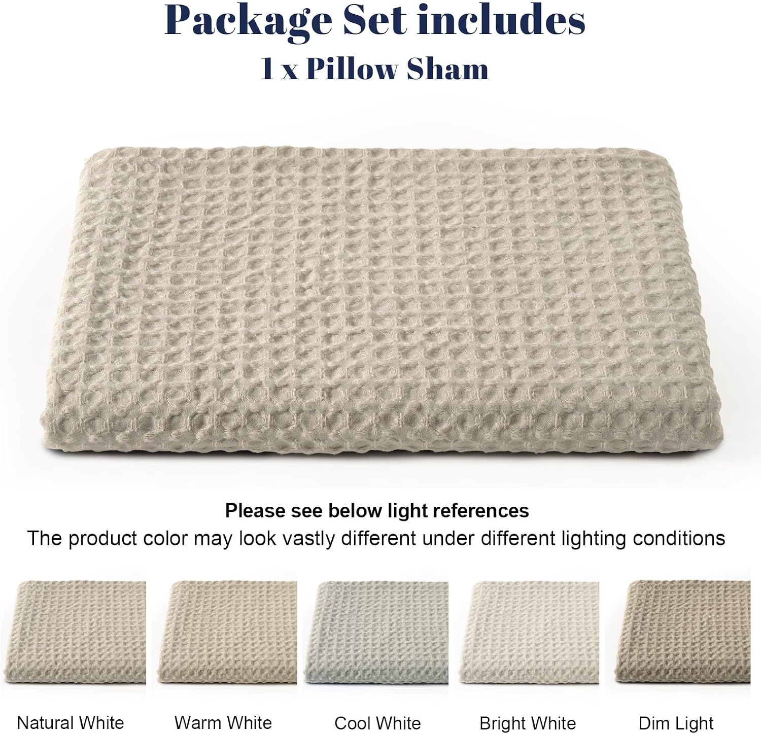 Phf Ultra Soft Waffle Weave Body Pillowcase with Zipper, No Insert, 1Pack 20" x 54" Pillow Sham, Breathable & Skin-Friendly Body Pillow cas…