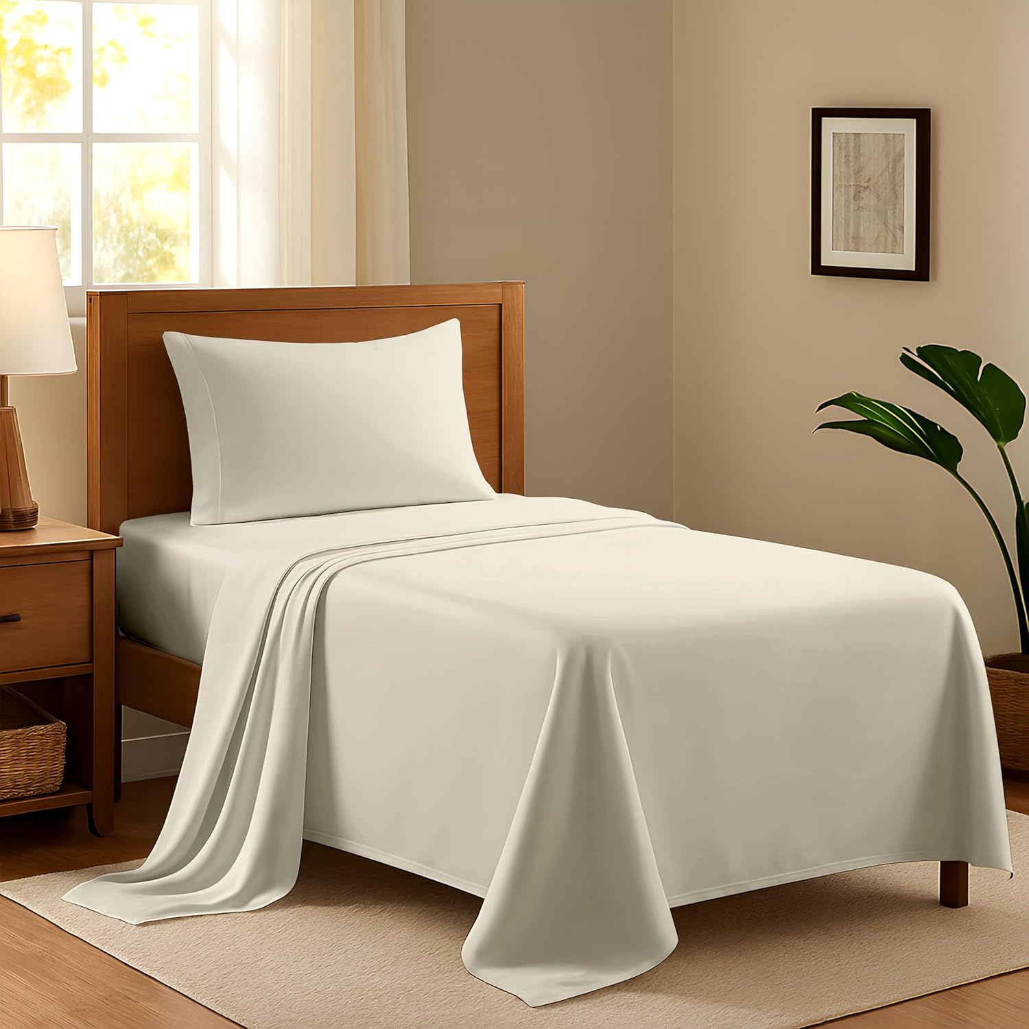 AshtonSheets 100% Egyptian Cotton Twin XL Bed Sheets Set - Luxury 600 Series Refined Collection Egyptian Cotton Sheets for Twin XL Size Bed…