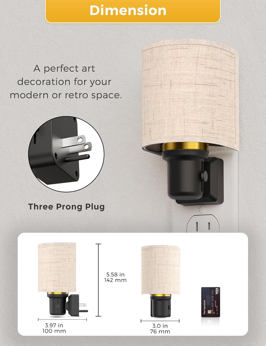 L LOHAS LED Night Lights Plug into Wall, Plug in Night Light Dimmable 100LM, Farmhouse Decorative Nightlights Plug in Wall, Light Sensor…