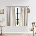 Boodii Natural Cream 100% Blackout Pinch Pleated Linen Curtains 48 Inches Long Window Drapes for Small Sliding Doors Dedroom, Textured Ther…