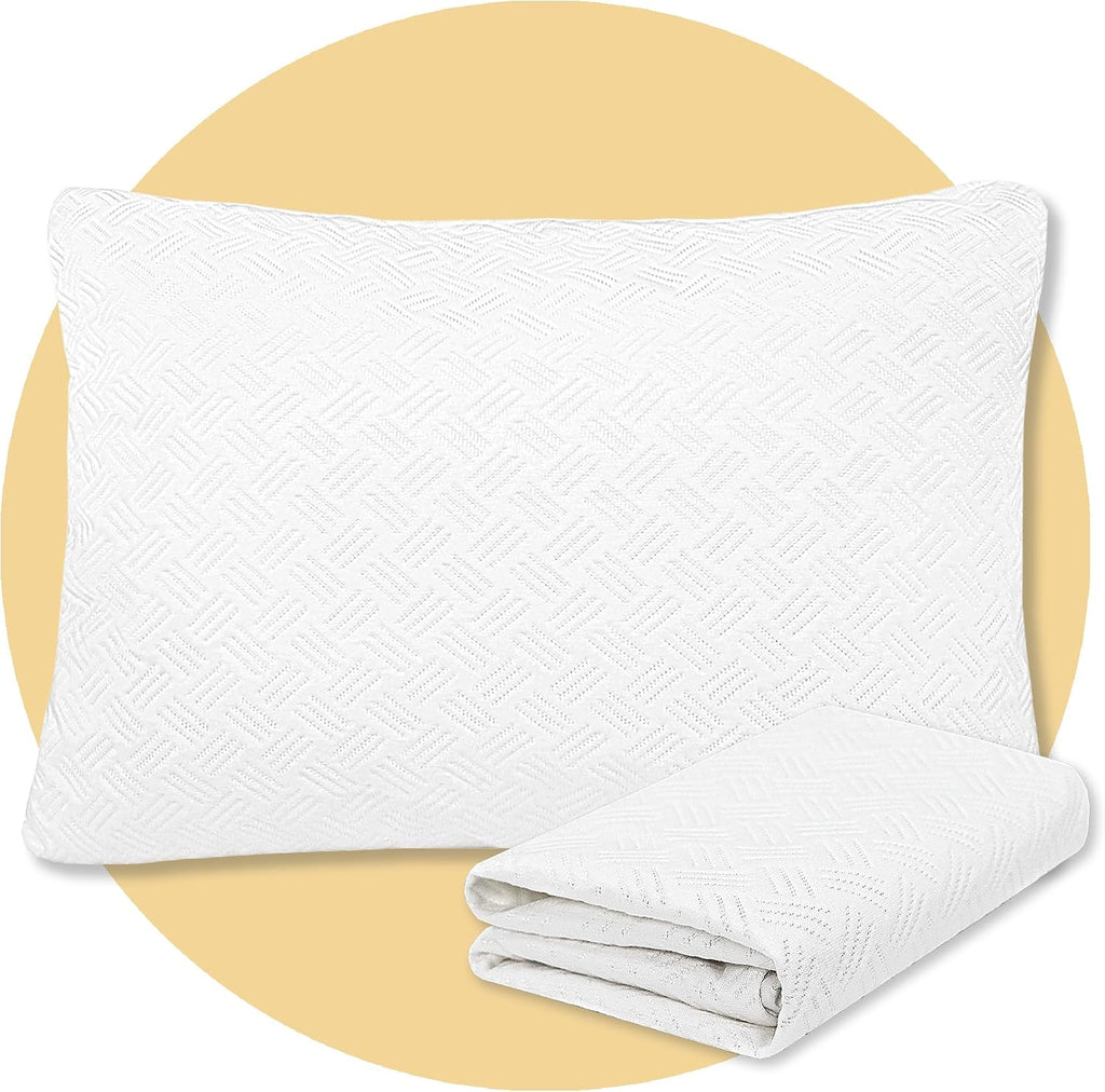 SafeandSound Safe and Sound Zipper Waterproof Pillow Protector, 3D Jacquard Standard Size Breathable Soft Pillow Cover Case, Zippered Hotel…