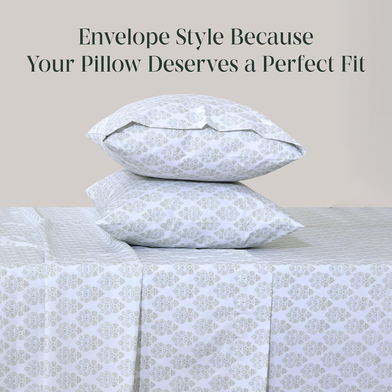 FEATHER & STITCH NEW YORK 100% Cotton 2 Piece Queen Pillow Cases, 300TC Ultra-Soft Pillowcases with Envelope Closure, Wrinkle- Fade…