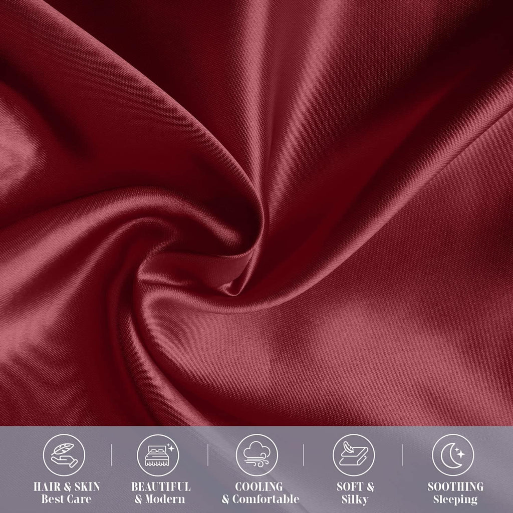 Elegantcomfort Elegant Comfort 2-Pack Cooling Viscose Satin Pillowcase Set with Hidden Zipper Closure, Silky Smooth for Hair and fabric…