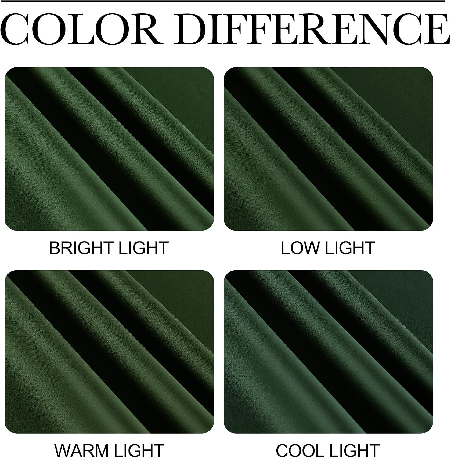 NICETOWN Dark Green Blackout Cafe Satin Curtains for Small Windows, 42" Wide by 84" Long, 2 Panels, Grommet Noise Reducing Faux Silk…