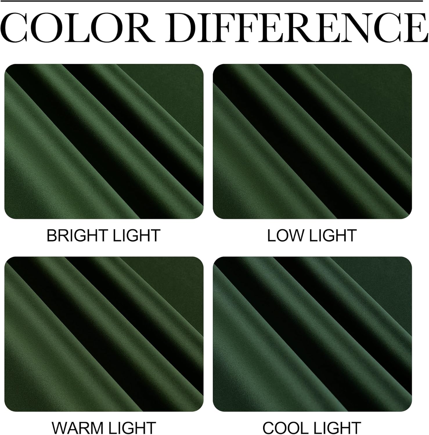 NICETOWN Dark Green Blackout Cafe Satin Curtains for Small Windows, 42" Wide by 63" Long, 2 Panels, Grommet Noise Reducing Faux Silk…