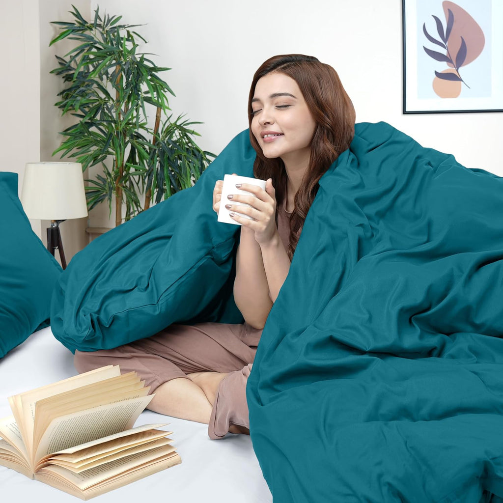 Utopia Bedding Duvet Cover Queen Size - 3 Piece with Zipper Closure - 1 Comforter Cover 90X90 Inches & 2 Pillow Shams 20X26 Inches (Denim…