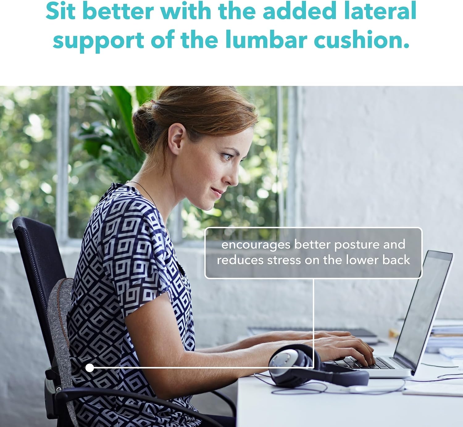 Cubii Cushii Back Support Cushion for Back and Lower Back Relief Universal Fit for Desk, Office, Kitchen Chairs, Couch Cushions with Advanc…