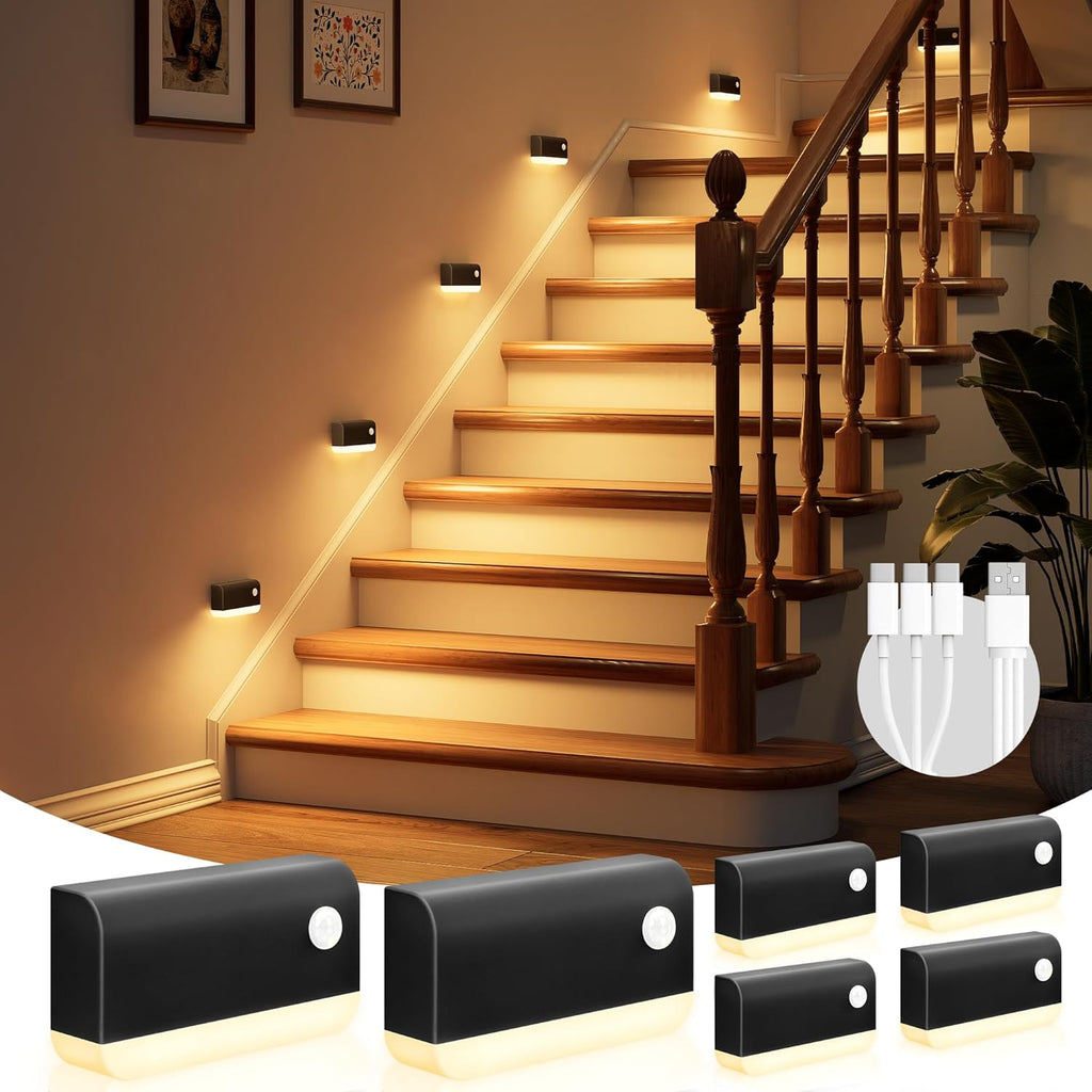 VOLISUN Motion Sensor Night Light, Rechargeable Stair Lights Indoor, Battery Operated Night Light for Hallway, Stairway, Bathroom…