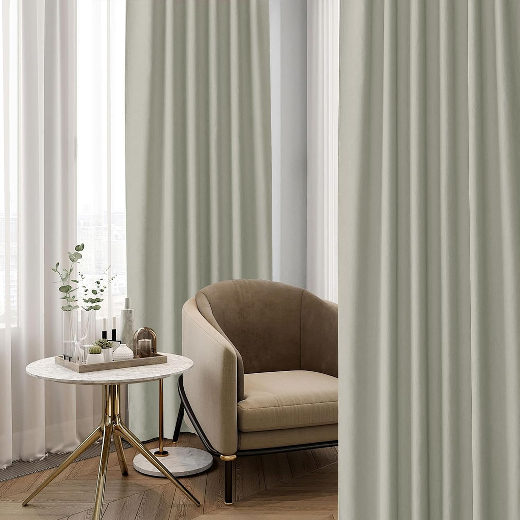 Nicetown Chenille Velvet Curtains 96 inches Length 2 Panels - Luxury Room Darkening Curtains for Bedroom Living Room Thermal Insulated Rod…