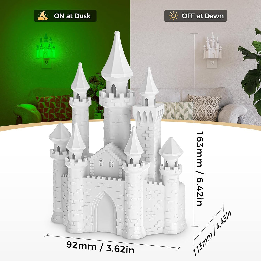 DORESshop Night Lights Plug into Wall,3D Printed Castle RGB Night Light,10-Color Change NightLight, 3 Level Brightness Adjustable…