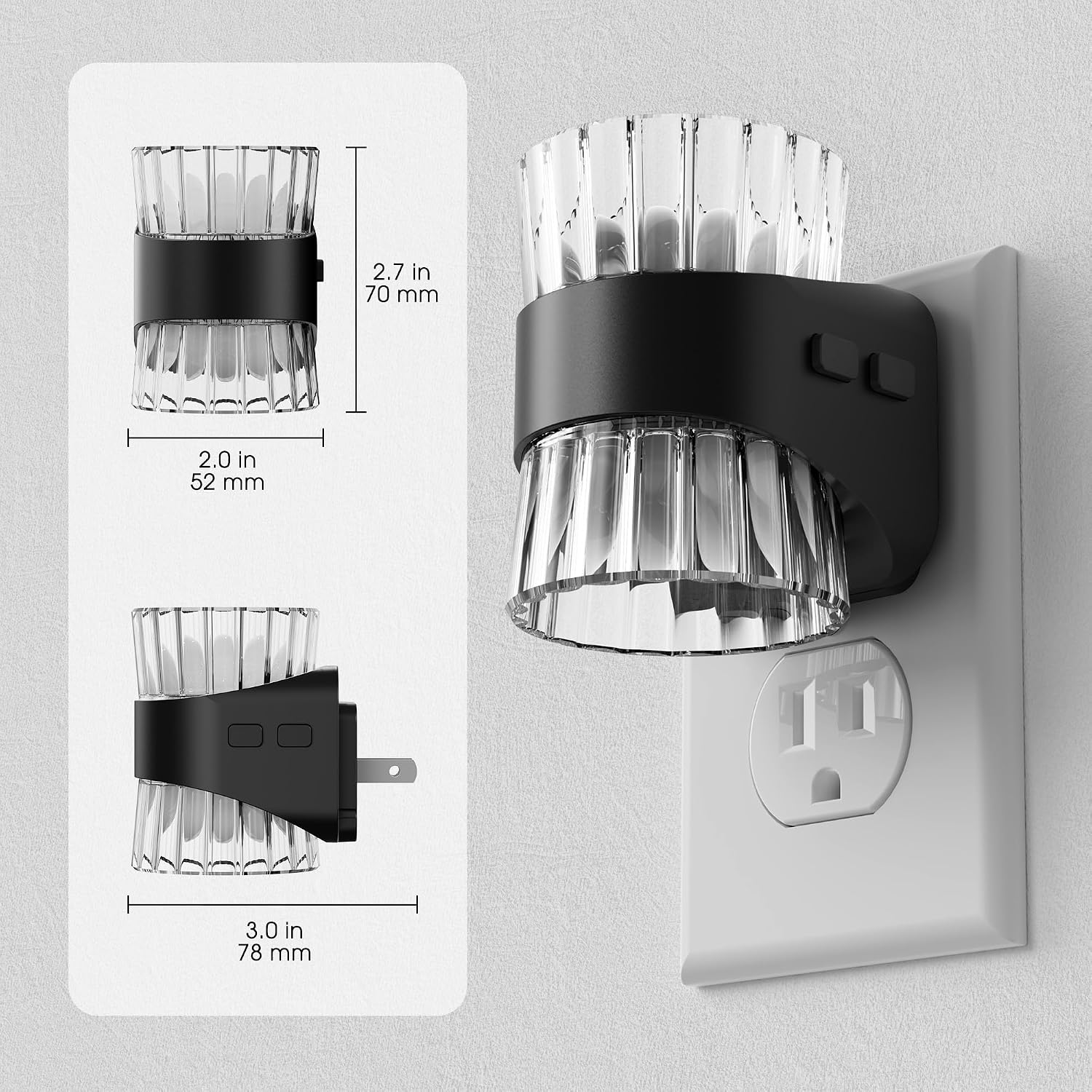 Briignite Night Light, Night Lights Plug into Wall, LED Clear Night Light for Kids, Adjustable Brightness NightLights with Dusk to Dawn…