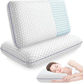 CushyOasis 2 Pack Memory Foam Pillows for Side, Back and Stomach Sleepers, Bed Pillow with Washable Cover and Breathable Mesh, Bed Pillow…