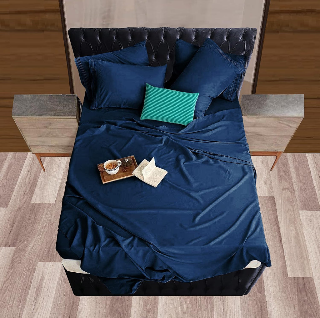 MocassiLuxuryBedding Mocassi Queen Sheet Set - Luxury Hotel 1800 Premier Bedding Sheets & Pillowcases - Ultra Soft Breathable & Cooling Bed…