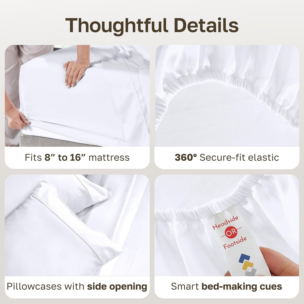 CaliforniaDesignDen California Design Den Soft 100% Cotton Full Sheet Set, 400 Thread Count Good Housekeeping Award Winner, Silky Smooth Sa…