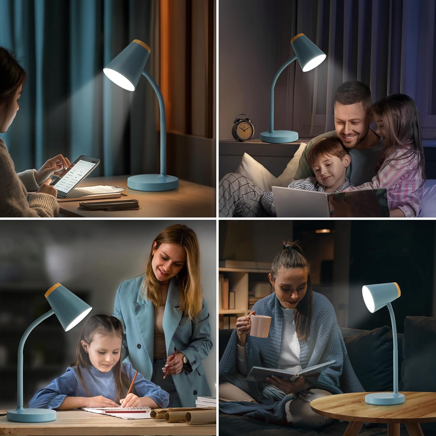 WelcometoEJIAXIN EJIAXIN Desk Lamps for Home Office - Small LED Desk Lamp Touch Dimmable Reading Light for College Dorm Room - Adjustable F…