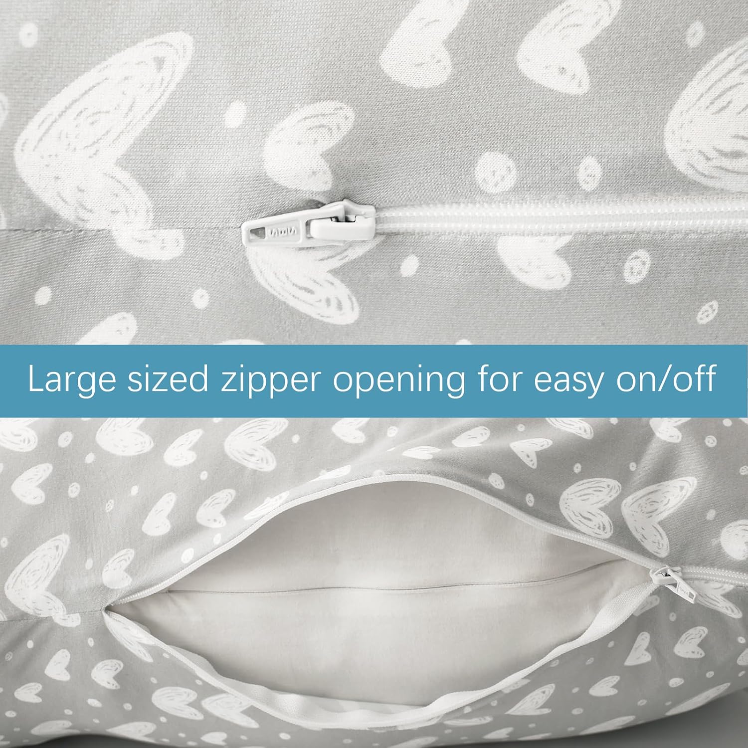 Pregnancy Pillow Cover U-Shaped (ONLY Pillowcase), Super Soft Replacement Cover for Maternity Pillow, Full Body Pregnancy Pillow Case…