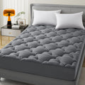 Wqspring Quilted Mattress Pad Pillow Top Mattress Cover Protector Cooling Soft for Breathable Padded Deep Pocket 8-21 Fitted Supportive(Gra…