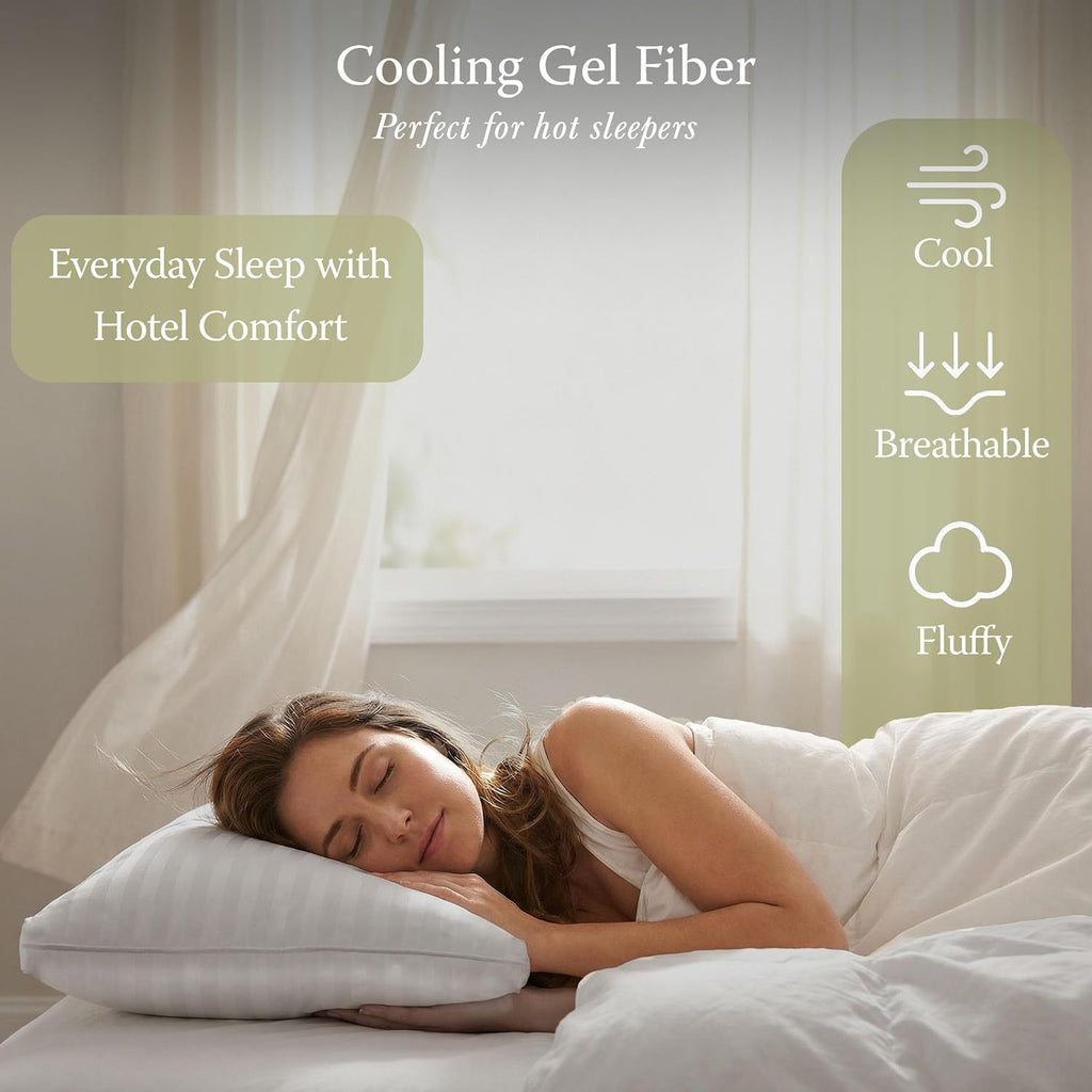 Threadmill Bed Pillows Queen Size Set of 2 | Soft Down Alternative Cooling Bed Pillow for Sleeping | Soft Pillows for Bed | 20x30 Hotel…
