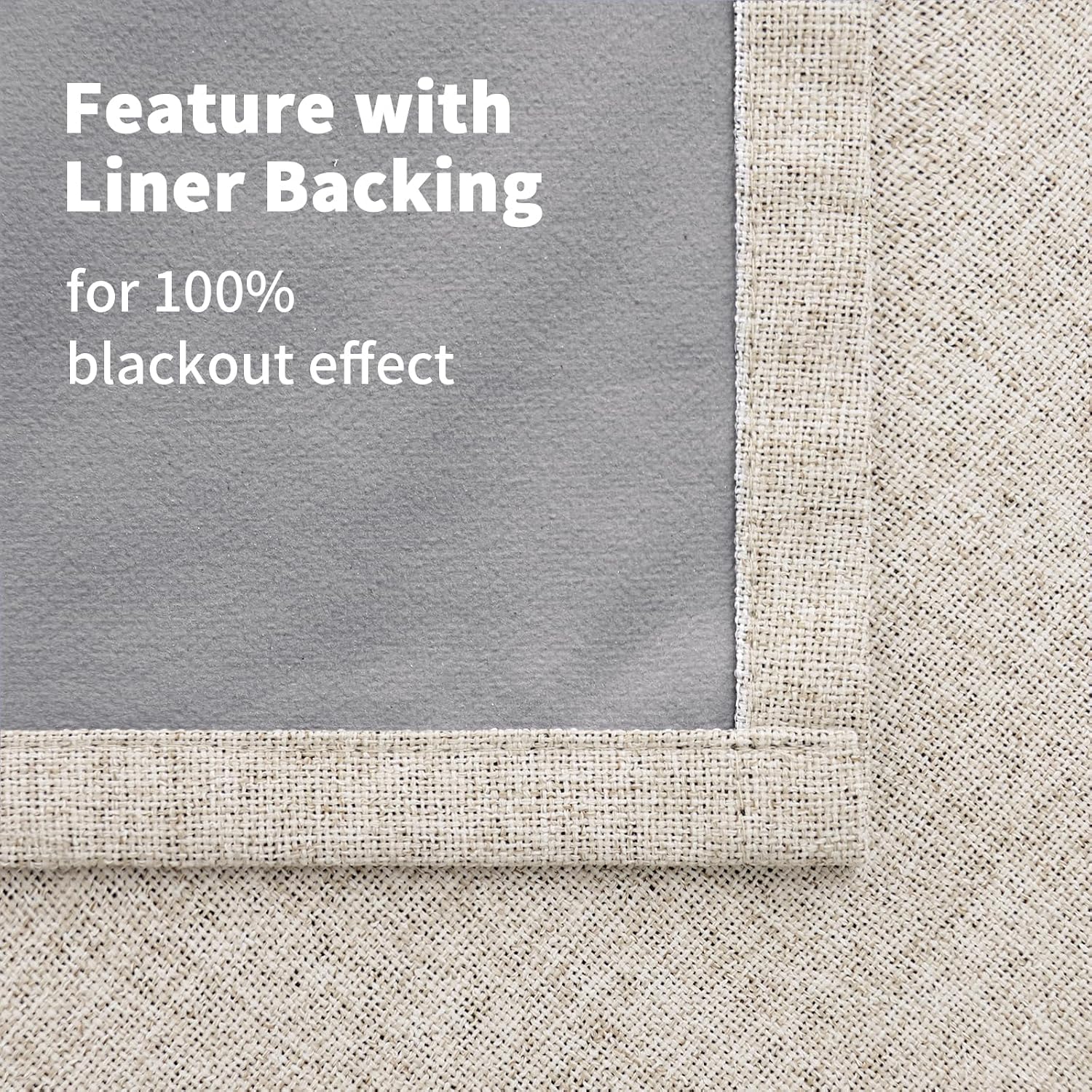 YoungsTex Linen Blackout Curtains 54 Inches Length for Short Window, Grommet Full Room Darkening Linen Textured Window Drapes for Bedroom B…