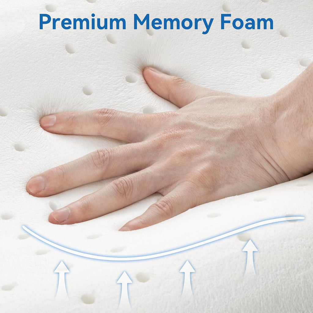 Ergonomic Memory Foam Pillow with Washable Zippered Soft Cover Contour Cervical pillows for Neck Pain and Side Sleeper Back Support…