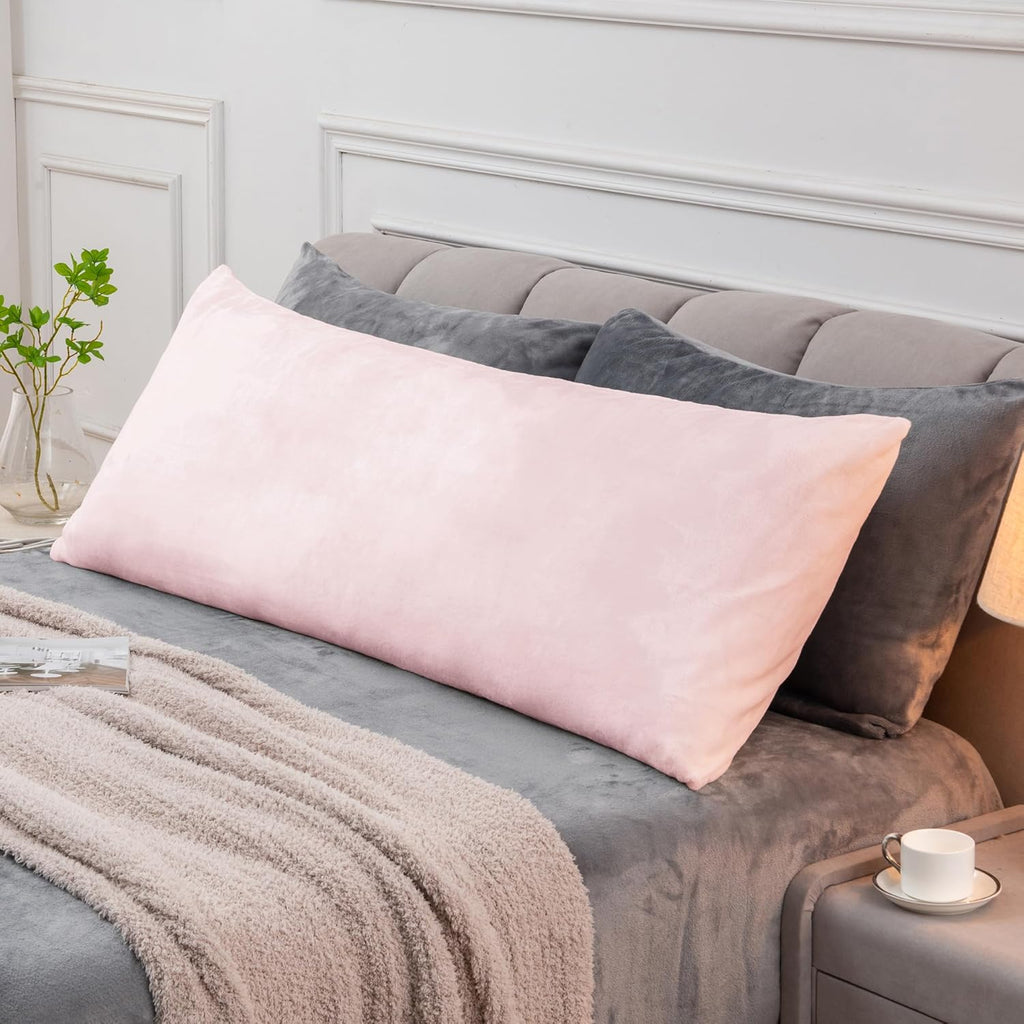 Bedelite Body Pillow Cover with Zipper Closure, Super Soft and Cozy Fuzzy Fleece Pillowcase 20 x 54 Inches, Luxury Fluffy Plush Long Body P…