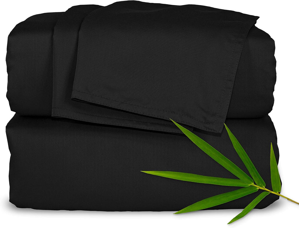 PureBamboo Pure Bamboo Twin Sheets, Genuine 100% Organic Viscose Derived from Bamboo Bed Sheet Set, Luxuriously Soft & Cooling, Double Stit…