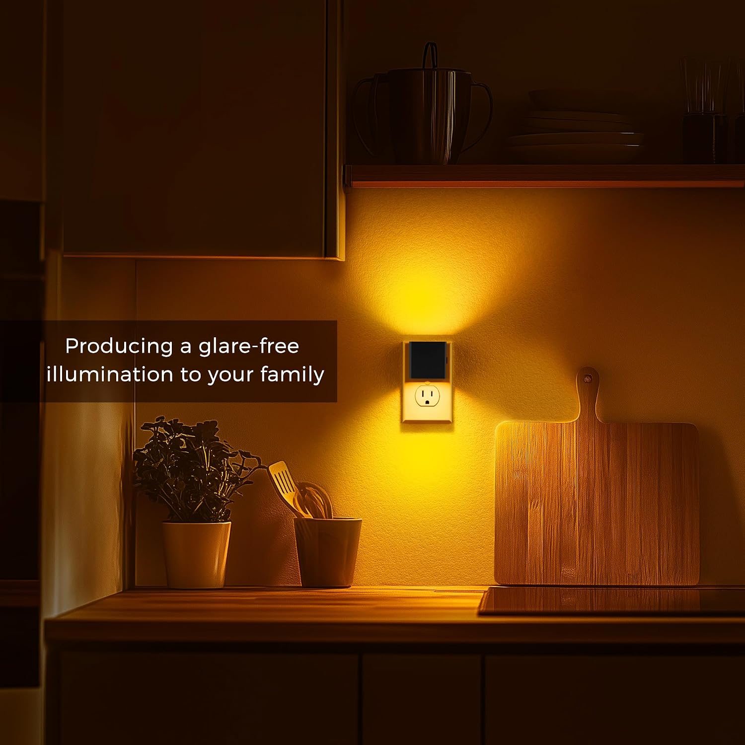 L LOHAS LED Night Light, Night Lights Plug into Wall,[2-Pack] Dimmable Night Light with Light Sensor,1800K Amber Light, Modern Nightlight…