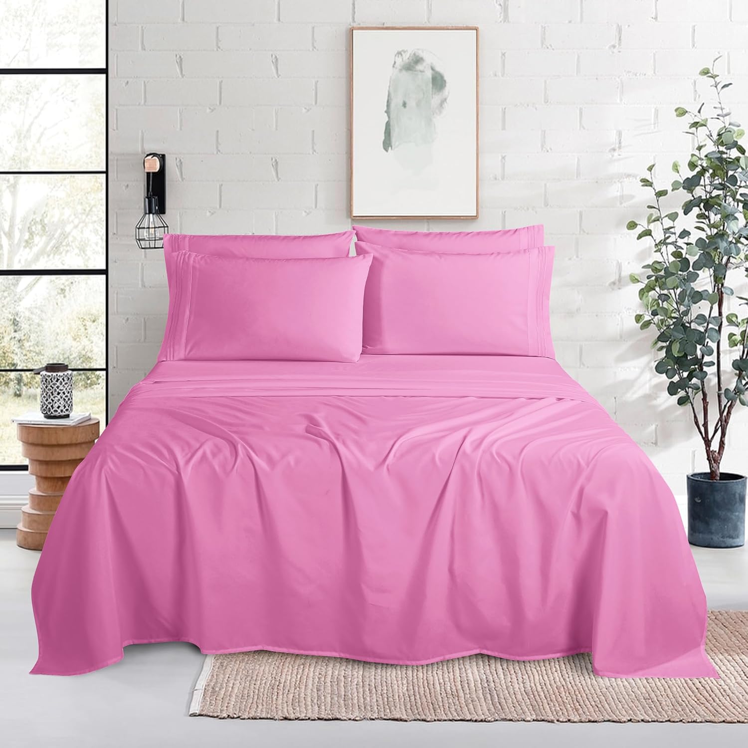 MocassiLuxuryBedding Mocassi Luxury 6-Piece Sheet Set, Ultra Soft 1800 Hotel Quality Microfiber Sheet Set, Fits Mattresses Up to 18 to 24 I…