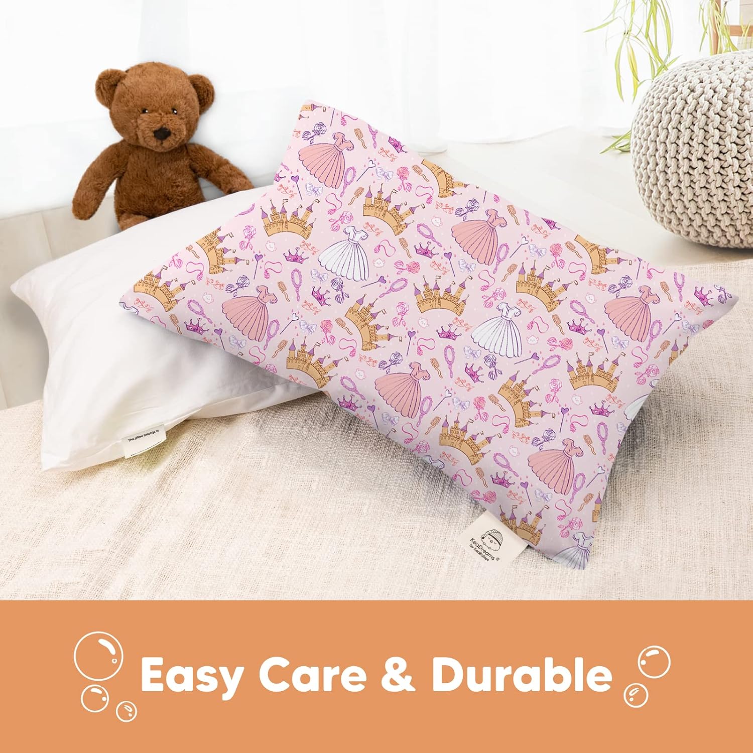 KeaBabies Toddler Pillowcase 13"x18" - Organic Cotton Toddler Pillowcase for Kids, Boys, Girls, Soft & Durable Cotton Cover for Miniature…
