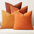 Miulee Boho Farmhouse Throw Pillow Covers 18x18 Inch Set of 4 Mordern Nordic Cushion Covers Soft Corduroy Home Decor for Couch Bed Sofa Liv…