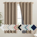NICETOWN Burlap Vintage Open Linen Weave Flax Thermal Curtains, 100% Blackout Curtains 48" Long for Dining Room, Soundproof Window…