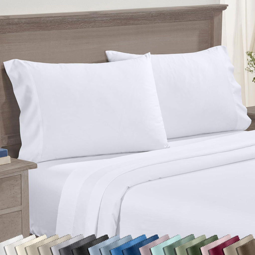 CaliforniaDesignDen California Design Den Luxuriously Soft 600 Thread Count 100% Cotton King Size White Pillowcase Set of 2, Fits King Pill…