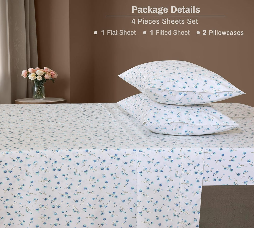 Zoyer 100% Cotton Sheets – Full Size Percale Bedding, Cooling & Breathable, Durable with a Crisp, Soft & Comfortable Feel, 16" Deep Pocket,…