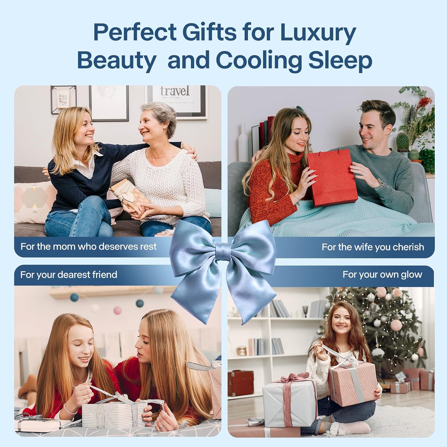 Premium Cooling Pillowcases King Size Set of 2 for Hot Sleeper & Night Sweats Beauty Sleep Reduces Wrinkles & Frizz Softer Than Silk…