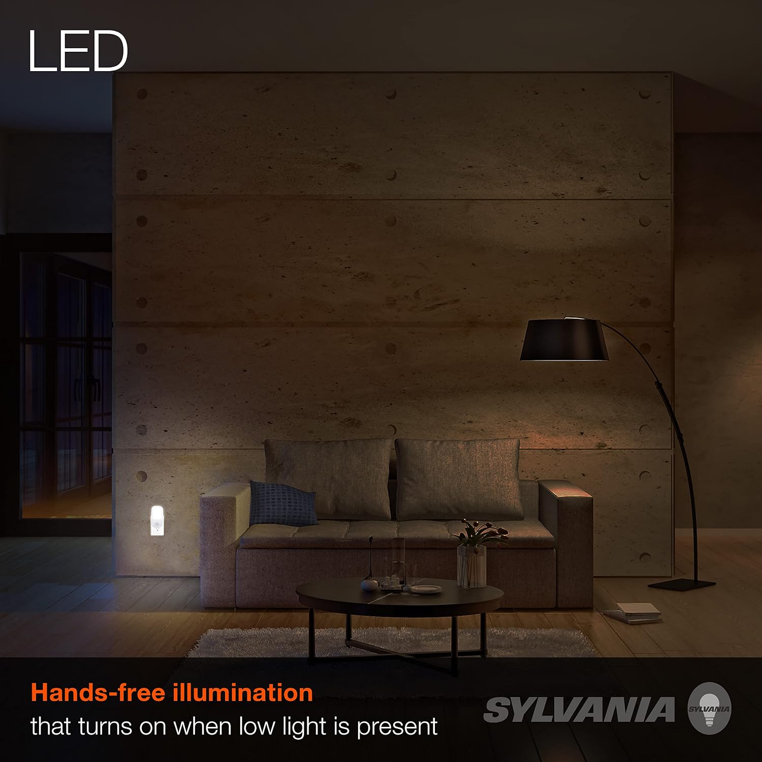 LEDVANCE Sylvania LED Mini Automatic Plug-in Night Light with Sensor, Motion Activated, Dusk to Dawn, Warm White, Plug-in Type - 4 Pack…