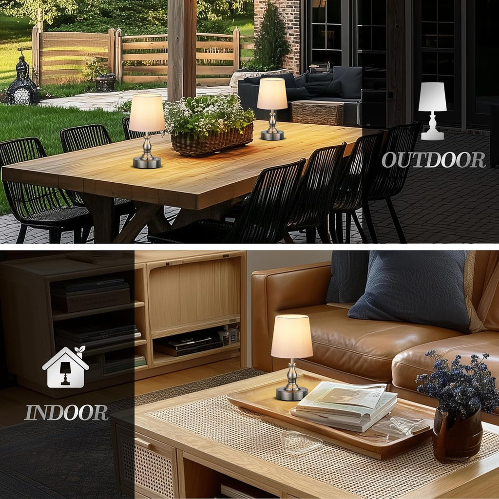 PARTPHONER Mini Cordless LED Table Lamp, 5200mAh Rechargeable Battery Operated Lamp, 3-Level Brightness, Touch Dimmable Desk Lamp…