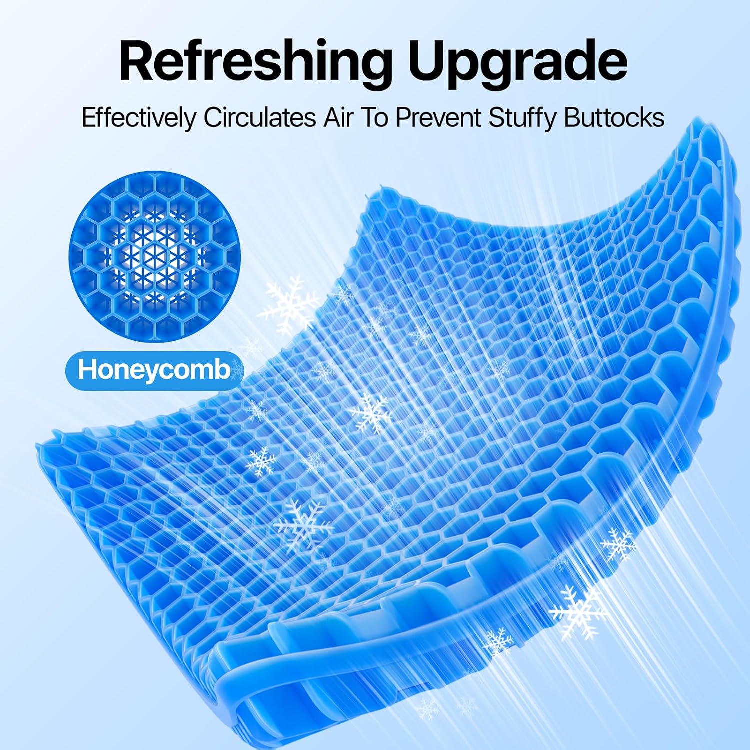 Gel Seat Cushion, Cooling seat Cushion (Super Large & Thick), Breathable Honeycomb Design Absorbs Pressure Points Seat Cushion, Gel…