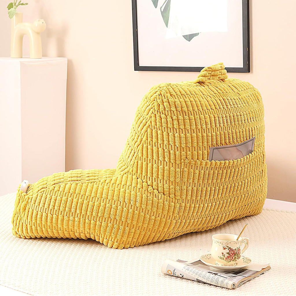 Pajeo Reading Pillow for Sitting in Bed with Arm Rests,100% 7D Fiber Filling Sitting Pillow for Back Support, Oeko-TEX Certified Backrest Pi…