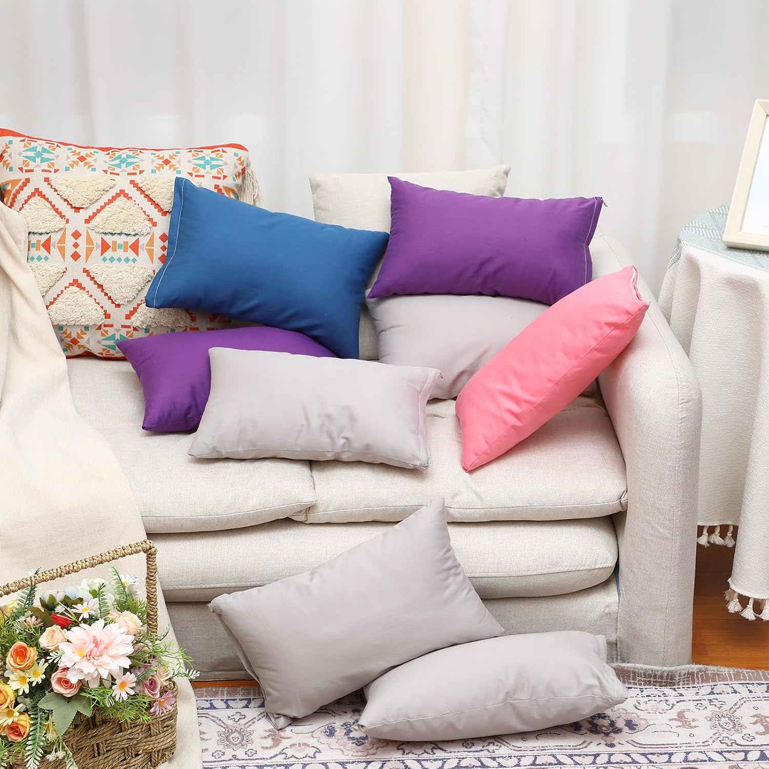 Kigley 16 Pcs Mini Pillow 14" x 9" Small Pillows for Sleeping Daycare Travel Nap Time Neck Lumbar(Dark Colors) 16 Pcs 9 inches cotton