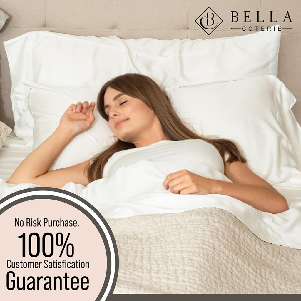 Bella Coterie 6 Piece Luxury Bamboo Viscose Split Top King Size Sheet Set | 34" Split for Adjustable Beds | 100% Organically Grown|…