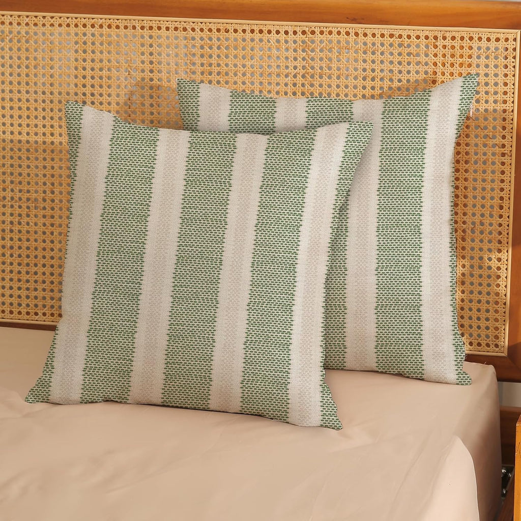 Sage Green Polka Dot Pillow Covers 18 x 18 Set of 2 Boho Striped Decorative Throw Pillow Covers Modern Abstract Geometry Decor Green…